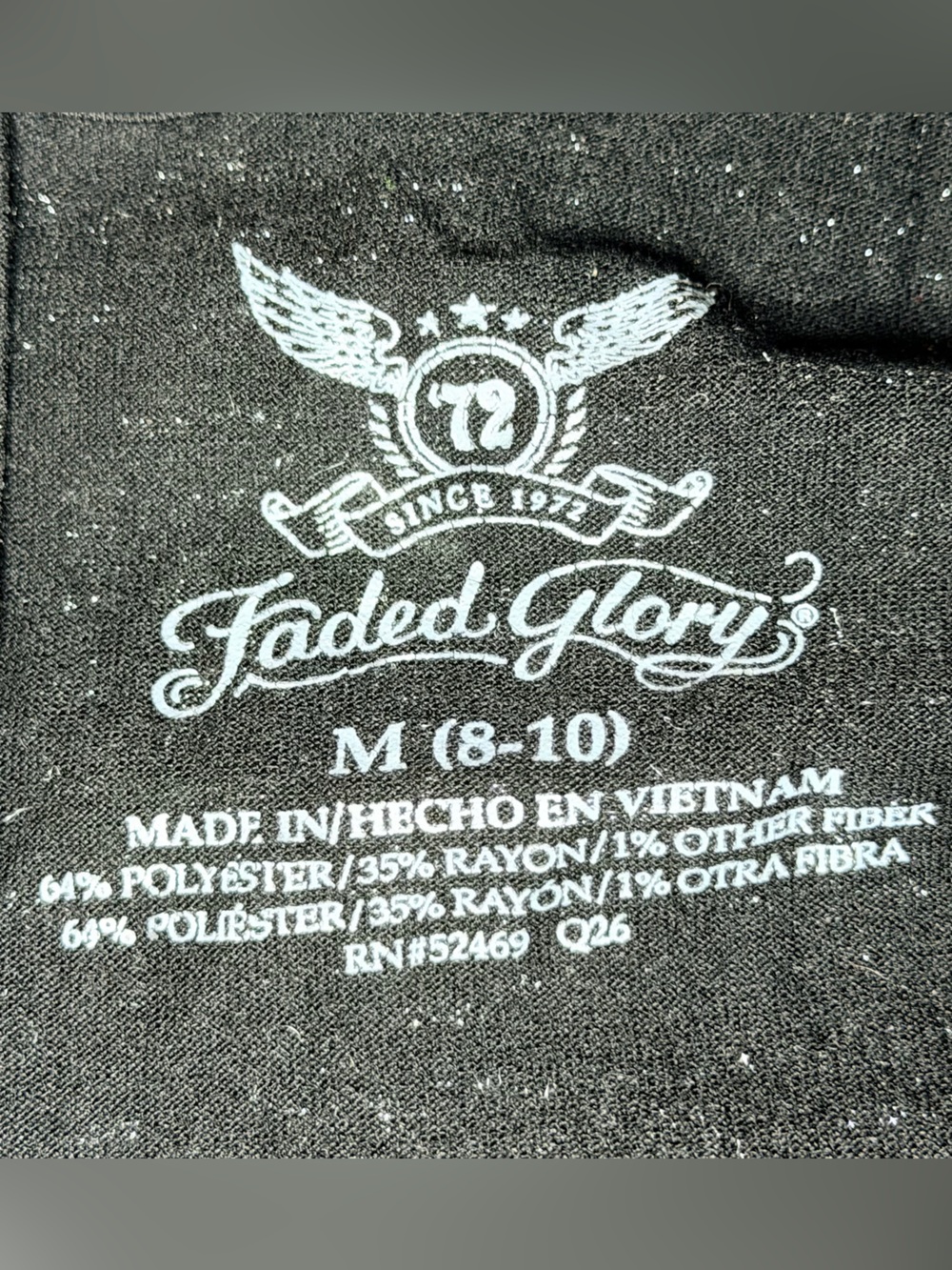 Faded Glory Black Heathered V-Neck Long Sleeve Top - Picture 5 of 7